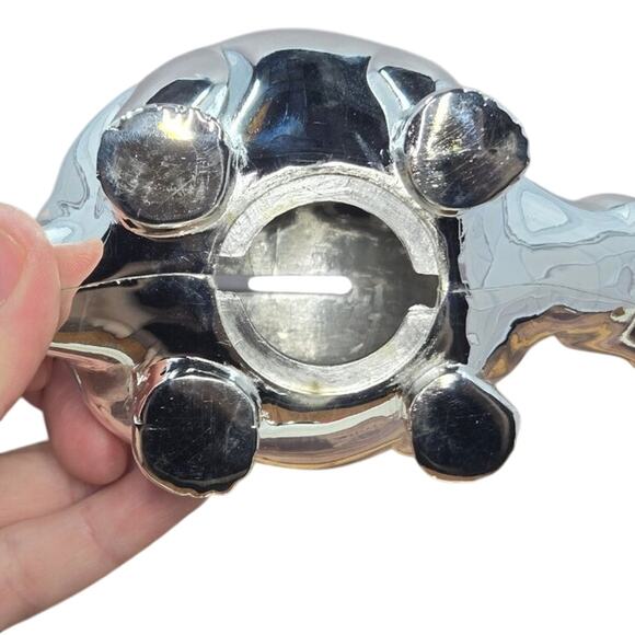 Silver Metal Piggy Bank - Vintage - Picture 5 of 7